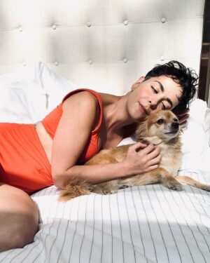 Bethany C. Meyers Instagram - I have not wanted to write this post because I just didn’t want it to be true - my first dog, hell…my first baby - is no longer with us. Papa, you lived a beautiful, long life and brought us many laughs and cuddles. I hope you’re rolling in bear poop, howling with sirens, trotting around with perfect hair that I did NOT have to cut myself (Covid days) and living your best nature dog life with all the other fur angels. You were the cutest little rescue that ever did exist. Your presence is still felt in the house… it’s just not the same without you. Thanks for teaching Kilmer her fourth words “bad dog” 😅. We love you Poppy.