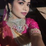 Bhavya Sri Instagram - ♥️♥️♥️♥️♥️……. #manepally #srikrishnasilks #bhavyasri #traditional #jewellery #gettingready #gold #pink #diamonds💎#designerjewelry #tollywood #event #show #showstopper