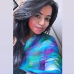 Bhavya Sri Instagram - 🦋💙Happy holi all my friends….🎨💙🦋