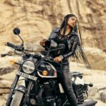 Bhoomi Shetty Instagram - Not all storms bring destruction, Some bring liberation 🌟🧿 . . . . . Photography @maidana.evaphotofilms Styling @_shilpa_hegde MUA @that_tyagi_girl Production @parashu.films . . . . . . . . #alittlebrowngirl #bhoomishetty #actor #biker #braids #hairgoals #royalenfield #ride #grip #motorcycle #motogirl #bikersofinstagram #sandalwood #tollywood #kollywood #mollywood