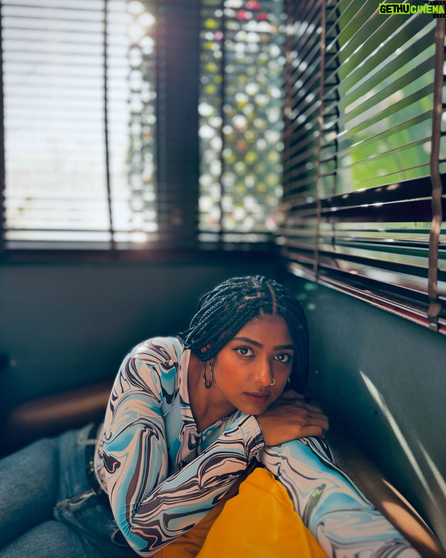 Bhoomi Shetty Instagram - That dope beat in your heart, vibe to it……🌈💫 . . . . . . . . #alittlebrowngirl #bhoomishetty #actress #biker #braids #photooftheday #dope #eyes #universe #gratidão #instagram