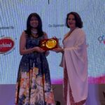 Bhoomi Trivedi Instagram - Thank you @timesofindia for honouring me and acknowledging my journey so far. I wish to seek support , blessings , Love & trust from everyone who’s always been kind to me in every way & held my hand throughout the journey & inspired me. Dedicating this felicitation to my Mother @sangita.trivedi.7982 and my sister @ankita_trivediat2006 who mean the world to me ❤️❤️ What completed this beautiful evening for me was being honoured by Her Highness Maharani Shrimati @radhikaraje Gaekwad ji ❤️ & other esteemed Chief guests present. #toi #timesofindia #sherise