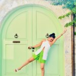 Bhoomika Mirchandani Instagram - Can you please wait inside your house until I get a perfect picture at your door? Stop knocking! DND. Thanks 💚 Outfit- Top and skirt: @zara