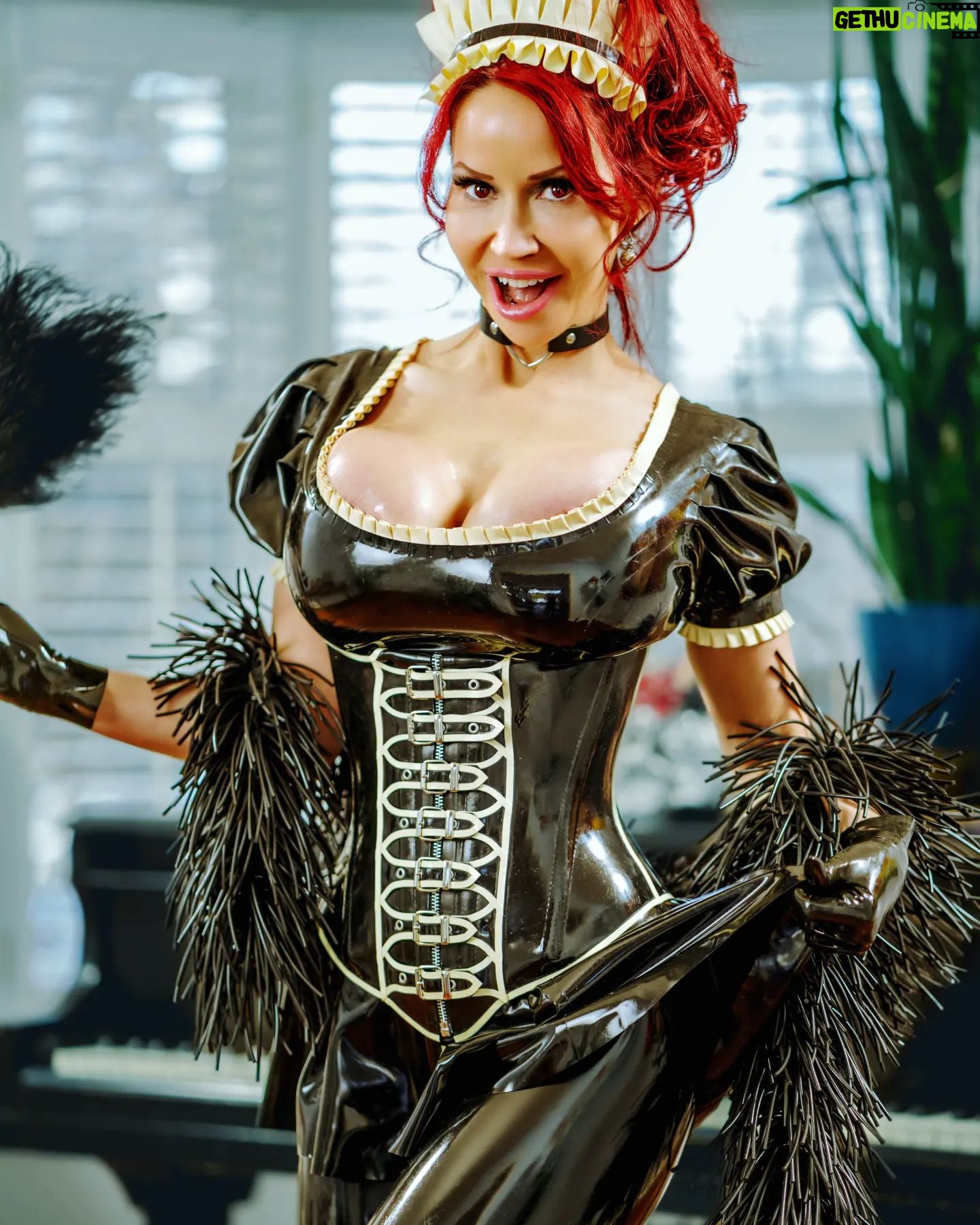 Bianca Beauchamp Instagram - Time to fluff some dust! Any taker? New set at ILOVEBIANCA #cosplay #latex #maid #uniform #redhead