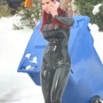 Bianca Beauchamp Instagram - Montréal Girls Be Like... 😜 #montreal #winter #latex #catsuit #funny