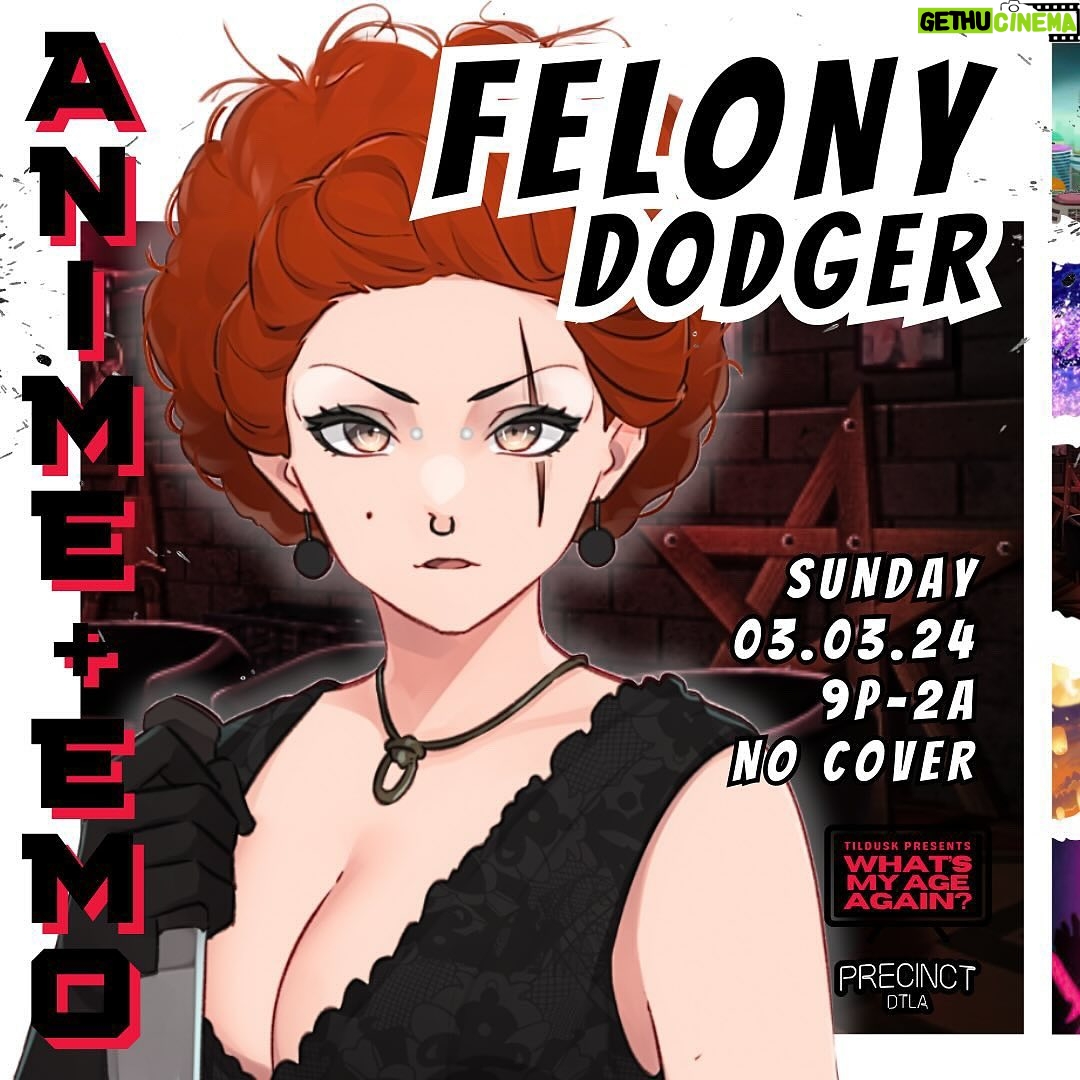 Biqtch Puddin Instagram - What ya doing Sunday, 3.3? 🖤 ANIME ➕ EMO in DTLA🤘🏽Anime cosplay STRONGLY encouraged! KARAOKE “SCREAM-A-LONG” @ 11PM Got a fav emo anthem you wanna sing? RAFFLE DRAWING & PRIZES! Collect tickets when you order: Well drinks, beer & shots 🎟️ x1 Specialty drinks & top shelf 🎟️ x2 EARN DOUBLE THE TICKETS IF YOU SHOW UP IN COSPLAY More to come Start transformation sequences 🪄, collect your dragon balls 🐉 & get ready to sing along to your fav emo anthems 🗣️ 🎸🎩🤍🧷❌💀🔗🖤🤘🏽 Ŵ𝔥ⓐ丅’𝐬 M𝐘 𝔸Ǥ𝐄 ÃG𝔸i𝐧 ? 3.3.24 9p-2a @precinctdtla NO COVER 21 🎤𝓟𝕖r𝔽σℝmє𝓻s @biqtchpuddin - #dragula #biqtchin @vhexgirl - #TEAZE @felonydodger - #dragula @veraparticula - #whatsmyageagain 💿 𝓜ⓤ𝓈𝐢𝔠 @tildusk (@r__cade & @foxythedj) 🎩 Hⓞ𝘀𝔱s @felonydodger - #dragula @veraparticula - #whatsmyageagain 💰V3nd0r MORE INFO SOON So long & goodnight…until 3.3.24
