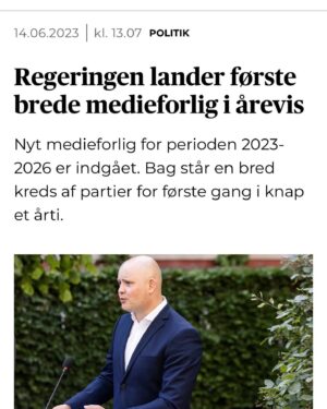 Birgitte Hjort Sørensen Instagram - JA TAK til et bredt medieforlig, der sikrer stabilitet og forudsigelighed for den trængte danske film & tv-branche! Tak til kulturminister @engelschmidt og til @jan_e_joergensen @charlottemolbaek @mogensjensen @zenia.stampe Søren Søndergaard og Mikkel Bjørn for at lande et kompromis, der tilgodeser det meste for de fleste 👊🏻