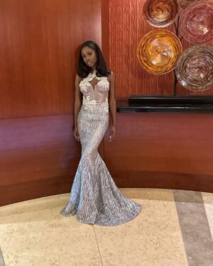 Birgundi Baker Instagram - @designsby.liamli made me the most beautiful dress everrrr. I felt like a diamond.