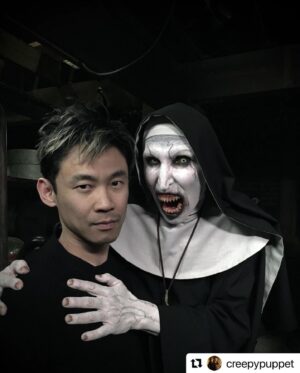 Bonnie Aarons Instagram - #Repost @creepypuppet with @make_repost
・・・
NUN 2 — moving into production. 
With @michaelchaves directing. Welcome back Michael and @bonnieaarons1 to #TheConjuringUniverse. 
Here are some pics of Bonnie haunting me on The Conjuring 2 set.