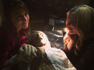 Bree Turner Instagram - @clairecoffee and I loved communing with this decaying corpse on @grimmpeacock , but we are even more in love with today’s new @thegrimmcast episode! BECAUSE IT’S ALL ABOUT YOU! That’s right. YOU. Check out today’s special ep: 💯 fan questions ANSWERED. @hazymillsprod