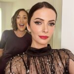Bree Turner Instagram - Photoshoot with your bae in the hotel bathroom ✅. Drive crosstown in atmospheric river ✅. Head to the @saturnawards where @cwsupermanandlois wins Best Superhero TV Series and bae is nominated for Best Actress. ✅ Realize that you are among your childhood heroes and that you grew up obsessed with genre films and TV, only to then be asked to be on one for 6 seasons and holy smokes I am so lucky. ✅ Make bae take photo shoot in middle of show in character of “…it’s an honor to be nominated.”, because really…it’s all about having fun. ✅ Had fun! ✅✅✅ Thanks @bitsietulloch for always being the sexiest date who eats the most free bread at the table. 💚