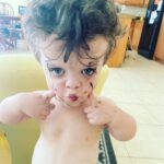 Briana Renee Instagram – When he’s too quiet, and then walks out of our bedroom.. today he’s going with the look of a Parisian mime {inspired by Tangled}, and he’s proud of it 🥰 I love my Maverick so much 👉🏻🎭❤️💛💙 @manning_party_of_5 #freespirit #makeuplover #futureartist #thoseeyes
