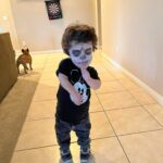Briana Renee Instagram – Happy Halloween 👻 🎃Skeleton & Wilford Warstache 💀🕺🏻 #trickortreat