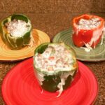 Briana Renee Instagram - What was for dinner tonight ~ Philly Cheese stuffed bell peppers for my handsome husband, beautiful daughter, and her very best friend! Hubby had 2nds, and the girls finished their plates 😄 Not too shabby for my first time 💚👌🏻 *Next time more cheese, and more space for it to brown all around; otherwise it’s a new recipe for our family menu* 🍽 #bonappetit #kidapproved #homecooking #phillycheesestuffedbellpeppers