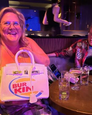 Bridget Everett Instagram - Brought my new signature accessory to @biglarreon678’s warm and wonderful show. I guess the question is, “who wore it best?” I not only model, but I also model. Larry is an incredible visual artist and designer but also one of my favorite songwriters. Where I’m from, we call that “too much talent!” Thanks for asking me to sing with you and @jimandralismusic. Family, right?