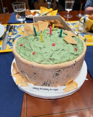Bridget Moynahan Instagram - Thank you to my @bluebloods_cbs Family for all the love and a very personal cake.  Who doesn’t love a giant bowl of guacamole cake!? Truly delicious @sweetlybrooklyn.