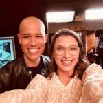 Bridget Moynahan Instagram - Look who came to dinner! The charismatic, charming, and oh so talented @vladduthierscbs! @bluebloods_cbs @cbsmornings @vladduthierscbs @willestes101 @vrayskull @donniewahlberg