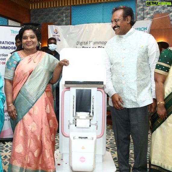 Brindha Sivakumar Instagram - At the inauguration of free Digital Mammography for Women ,under low income group and free treatment for breast cancer if detected ,by the Aathma foundation held At GRT GRAND on 6.11.22 inaugurated by Respected @tamilisaisoundararajan Mam . It is very important for woman after 40 age group to have yearly check of mammography to detect if any cancer cells in early stage and digital method is very effective . We pray that all of us live a happy and healthy life ๐โจ๐๐ผ!! Thanks to @shinysurendran for making me a part of this noble event. Hearty wishes to Dr Suresh ,Amma hospital Chennai for helping the needy senior citizens with free medicines, free dialysis ,free mammography and treatment for the same !God Bless๐๐ผโจ!! Hope many of us could contribute to this noble Aathma foundation.