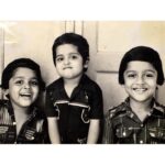 Brindha Sivakumar Instagram - Fav pic💖 !! In my childhood days, I wanted to look like my brothers ,cut hair like them , wear boys clothes n hated wearing frocks or growing long hair jus because I didn’t want to look any different from them !!☺️ I remember looting big B’s shirts and second B’s jeans even till college!! Hope you all know by now I’m the YOUNGEST 😂even though I got married first !! People still keep asking me if KArthi is my younger brother 🙈!! Not anymore pls 😀@actorsuriya @karthi_offl @jyotika