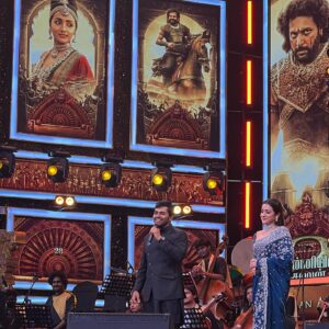 Brindha Sivakumar Instagram - PS-2 April 28 th Release!🤩 Pictures from audio release✨ With the Legends🎉😊!! Dress: @merasalofficial ✨