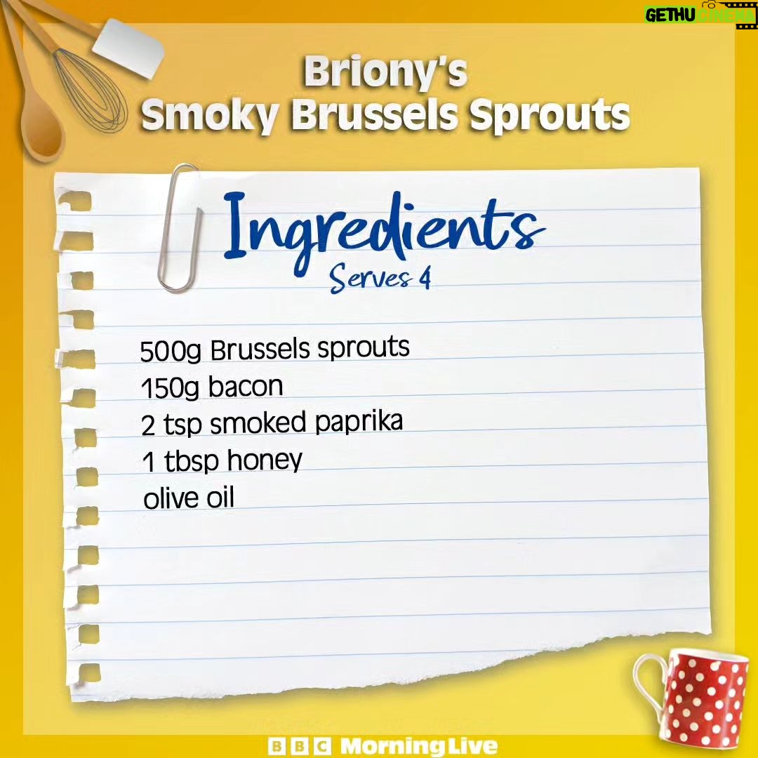 Briony May Williams Instagram - @brionymaybakes was back today to show us how veggies can be the star of your Christmas spread! Swipe left to view her smoky and sweet Brussels sprouts recipe 👈 Watch today’s show for more Christmas veg tips!