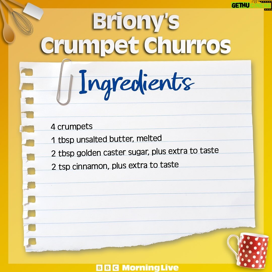 Briony May Williams Instagram - Here’s Briony’s take on the viral crumpet churros, coming in at under 90p to make! Give them a go and send us photos of your creations! —————————————————————————————— #Churros #Crumpets #EasyDessert