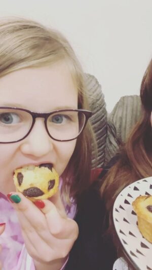 Briony May Williams Instagram - Nora and I have made up our own version of mince pies…take out the mincemeat and add brownie batter 😍 They are DELICIOUS!!! Nora is very pleased ❤️ #christmas #baking #mumdaughter #mincepies #brownies