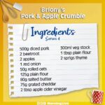 Briony May Williams Instagram - Queen of the kitchen @brionymaybakes was back this morning, with this epic pork and apple crumble 🍎 Fit for a king! Swipe left to view the recipe 👈
