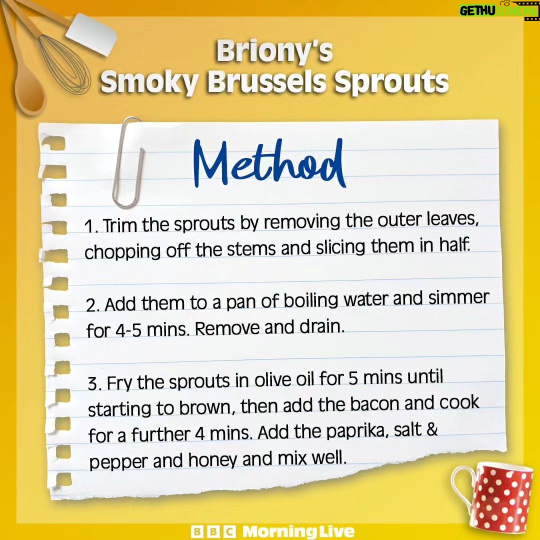 Briony May Williams Instagram - @brionymaybakes was back today to show us how veggies can be the star of your Christmas spread! Swipe left to view her smoky and sweet Brussels sprouts recipe 👈 Watch today’s show for more Christmas veg tips!