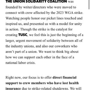 Brit Marling Instagram - amazing stuff on auction now like my favorite OA costume of all time and accompanying letter // proceeds go to health care fund for crew members affected by the strike — link in bio   stories // help us stand up for the art of storytelling and for each other 💥 @tusctogether @iatse @teamsters @wgastrikeunite @sagaftra #wgastrong #sagstrong
