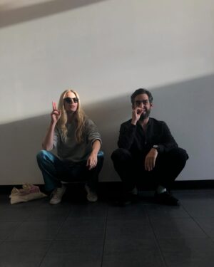 Brit Marling Instagram - we wrote A MURDER AT THE END OF THE WORLD during the height of the pandemic, so many of the writers in the room met IRL for the first time at the WGA awards on Sunday. Thank you to @wgawest @wgaeast for the nomination for best limited series. It was the first time we all got to be around a real table together. The only person missing was Dominic Orlando — a writer who worked with us since OA I.  He had a ferocious imagination and a laugh so wonderful it made you want to be funny for him everyday. He crossed over to the other side in 2021. But I think his spirit was around Sunday night. I think he was probably laughing.

A few images of the zoom room for A MURDER / the early collages I made above my desk while dreaming up Darby / the dogs that kept us sane through it all. 

@amurderattheend @fxnetworks 

@therow @graymeganbowman @fionastiles @hairbymarilee @anivalm @narrativepr