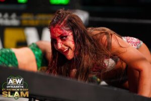 Brittany Baker Instagram - 3-17-21🩸
Forever a special day for me to have been in the first ever women’s main event on #AEWDynamite.

I’m still the hardcore legend (sorry @realmickfoley). 

…and remember who really won 
D👇🏻M👇🏻D👇🏻