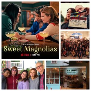 Brooke Elliott Instagram - The creators, producers, cast, and crew are honored to officially invite you to @sweetmagnoliasnetflix!! We have given our hearts to this show and the sweet town of Serenity and we hope you love it as much as we do. 🌼💖🌼STREAMING NOW 🌼💖🌼 @sheryljanderson @sherryl_woods_author @norbuck #netflix #sweetmagnolias #dropdeaddivafans