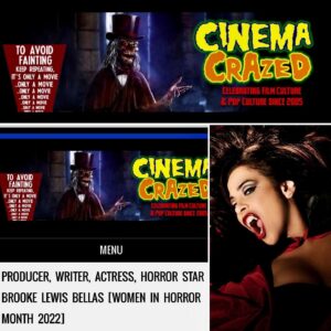 Brooke Lewis Bellas Instagram - WOMEN’S HISTORY MONTH WOMEN IN HORROR MONTH 2022- PRODUCER, ACTRESS, HORROR STAR BROOKE LEWIS BELLAS INTERVIEW 
Happy #womenshistorymonth #womenshistory & happy #womeninhorrormonth #wihm as we continue to celebrate #womenempowerment #womensupportingwomen with this #entertainment & #horror filled #interview from the always #cinema #popculture #film fabulous #cinemacrazed @emillie.black & special thanks super @stacilaynewilson ❤️ Thank you Cinema Crazed for your in-depth coverage on #brookelewisbellas #actress #producer #philanthropist #screamqueen #msvampy #womeninfilm #womensmovement & asking my #advice to support #youngwomen entering the #hollywood #filmandtv industry❤️ #oldhollywood #vampiress #photographer @rogerscheckfilm 📷 Thank you #horrorcommunity #horrorfans for celebrating another year with me! Cheers to you in 2022❤️🍾🥂