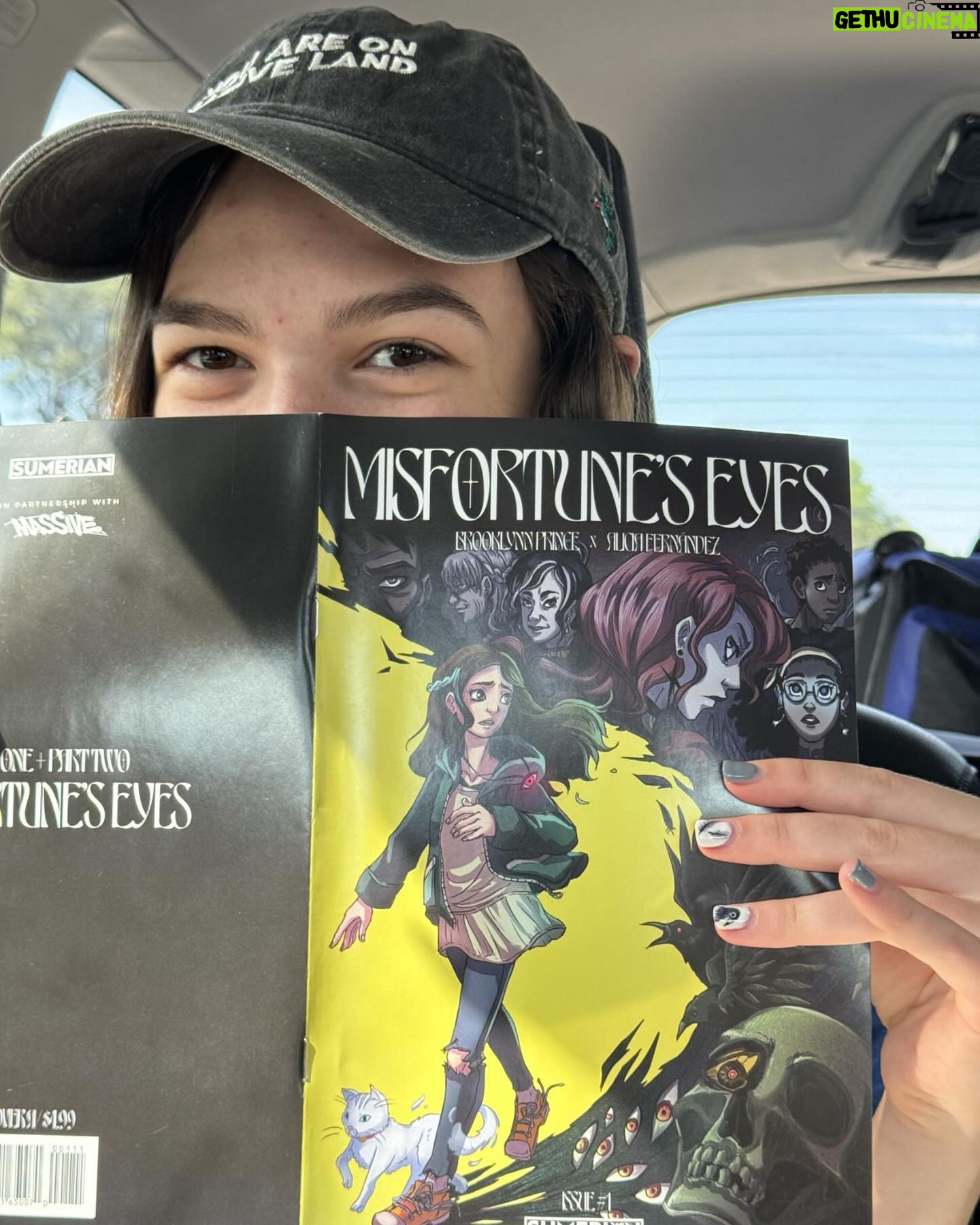 Brooklynn Prince Instagram - Guys! Wow…Misfortunes eyes arc 1 is over and too fast. Viv and Briar, I love you both so much and will carry you throughout my entire life. Every character in this series owns my heart. While this arc is over the story can and hopefully will continue. @aliz.wind.flower and I have so much more love to give this story and I hope you all love it as much as we do. Alicia, it has been an honor to work with you hand in hand on this amazing story. The life you brought to these pages is astounding. 🙏🏽 Thank you to my Mama for spending two and a half years making this with me and being the glue that held this story together. Melody is a great mother because I had one to model her after. Thank you to my family and friends (new and old) for coming out and buying 10,000 Comic books lol 😂. I am sad for this arc to end after so much work and love put into the project, so I am holding out hope to continue my journey with these characters’ further. Much love and appreciation to everyone who supported!! I am overwhelmed with so much gratitude and you all have made my heart so incredibly happy. If you still need a signed copy there’s some available @fffcomics and unsigned always available at the link in my bio. So much love to all! Also a massive thank you to @sumeriancomics for taking a chance on me and making my dreams come true! Bb 🥹💕🍄