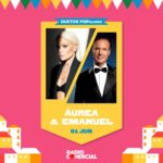 Áurea Instagram – Ao cartaz repleto de Duetos inesperados e muito POPulares do Santos no Tejo, juntam-se agora Áurea & Emanuel! Na noite de 1 de Junho, sobem ao palco do Arraial da Comercial! Os Early Sardines a 7,5€ já eram mas os Carapaus de Corrida, a 10€, estão disponíveis e são limitados! Corraaa, que a este bailarico não vai mesmo querer faltar😁🎏 Os bilhetes estão à venda em www.santosnotejo.pt