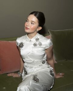 Cailee Spaeny Instagram - First Met with @miumiu @bulgari 🥀🥀🥀 thank you lovely ladies @nicky_yates @lorencanbymakeup @bykileyfitz @annastokland For @harpersbazaarus