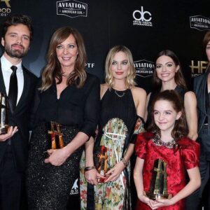 Caitlin Carver Instagram - Thank you @hollywoodawards 🌟❤️ honored to be a part of this wonderful ensemble. & thank you — 💋💆🏻 @carachele — 👗 @xllullan — 👠 @aliasmaeusa — 💍 @native_gem