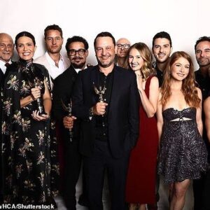 Caitlin Thompson Instagram - A fun THIS IS US reunion for the #hcatvawards last night. Thanks for having us @hollywoodcriticsassociation 

Special shoutout to @mandymooremm for her well-deserved Virtuoso Award and to some guy named Dan Fogelman.