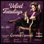 Cameron Esposito Instagram - 12/12 @ 7:30pm VELVET TUESDAYS WITH @cameronesposito 🔮 A stand-up show of unparalleled taste, with a rotating co-Host, guest comics and a wildcard! 12/12 lineup: -SUPER SECRET SPECIAL (!!!) Guest Co-Host -Spencer Turrubiarte @britawaterfilter -Sheng Wang @shengwangtime -Wildcard TBA! 📸 from November’s show by @justoffthesix! Guest co-Host @addieyomind @margaret_cho @braunger @magicalsimone Tickets in bio! 🪑