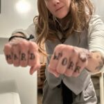 Cameron Esposito Instagram - Julien / boygenius Hween ‘23 (Julien Baker, you are a legend) • bonus Rocky Horror • bonus ‘22 Milo & ‘21 Portrait of a Lady on 🔥 • thank u Martha for the hand tattoos #boygenius #queer #julienbaker #halloween