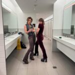 Cameron Esposito Instagram – Sayaka Murata & snow at the mall