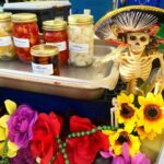 Camilla Belle Instagram - You know it’s a good Sunday when a Día de Los Muertos representative and kimchi hang out ✌️ 🎃💀 #bomdomingo #feira #happysunday #farmersmarket #almosthalloweenbaby