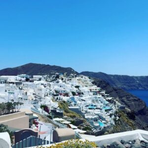Camille Anderson Instagram - Next up… Santorini! 🇬🇷 Vibrant hughes of blue and crisp white. We loved browsing in the adorable shops, taking in the views, and exploring the quaint and historic towns of both Oia and Fira. Santorini is gorgeous 🔵⚪️ #santorini #greece #happy13th
