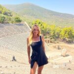 Camille Anderson Instagram - Visiting Nafplio, Greece and the Theatre of Epidaurus, which was built in 500 BC. 🤯 Famous for the acoustics, concerts are still held here! Last slide for the on site museum with statues from 120 AD. What an experience! We are mesmerized. Thank you to my dear friends @celebritycruises for taking such good care of us! #nafplio #greece🇬🇷 #happy13th