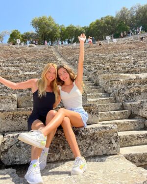 Camille Anderson Instagram - Visiting Nafplio, Greece and the Theatre of Epidaurus, which was built in 500 BC. 🤯 Famous for the acoustics, concerts are still held here! Last slide for the on site museum with statues from 120 AD. What an experience! We are mesmerized. Thank you to my dear friends @celebritycruises for taking such good care of us! #nafplio #greece🇬🇷 #happy13th