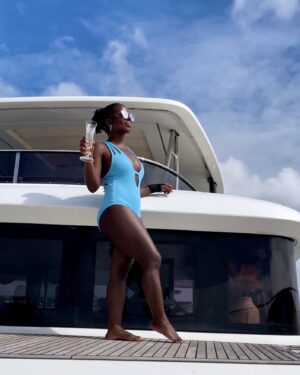 Camille Winbush Instagram - See the line where the sky meets the sea 🛥️🌊🥂