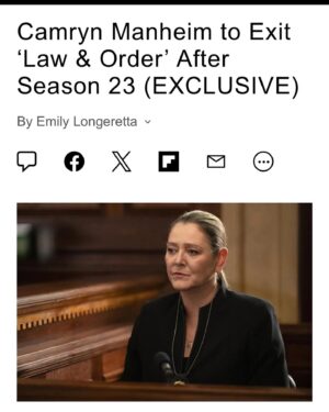 Camryn Manheim Instagram - I had the most incredible experience being a part of the Law & Order Universe, and more importantly the Wolfpack. I’m so thankful for the three wonderful seasons that I spent with this wildly talented cast of merry pranksters. Mehcad Brooks, Reid Scott, Connie Shi, Anthony Anderson, Jeffrey Donovan, Hugh Dancy, Odelya Halevi, Tony Goldwyn and Sam Waterston.  Not to mention the stellar guest stars that came in and out of the studio doors. 

I loved showing up for work each and every day, loved keeping the boys in line at Precinct 27 and most importantly, loved spending time with the most hard working, professional and kindhearted crew. They are truly New York’s finest. 

Something wonderful awaits me around the corner, and I can’t wait to see what it is. Until then… Go Knicks! 
.
.
.
.

@mehcadbrooks @odelya_halevi_ @mrreidscott @hugh_dancy @tonygoldwyn @nbclawandorder @wolfentertainment @peacock @iamconnieshi