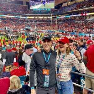 Candace Nelson Instagram - A Chiefs Super Bowl Victory... AGAIN! 🏈

Throwback to Super Bowl LIV in 2020, celebrating with my @chiefs superfan husband! Congratulations to Kansas City 🙌🏻 🎉

Needless to say, the boys in my house were going crazy last night!

Meanwhile, for those who watch for the commercials...Which was your favorite? 

Arnold Schwarzenegger’s ‘Like a Good Neigh-baa’? ‘The Mayo Cat’? Jason Momoa’s ‘Flashdance’ throwback? 

I loved all the nostalgia in the mix!
 
 
#superbowllvii #superbowl #kansascitychiefs #chiefs #superbowlcommercials #superbowl2024