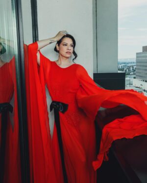 Cara Jade Myers Instagram - I am absolutely in LOVE with these stunning photos taken by the extremely talented @kevinscanlon!!
We didn’t have too long before I had to rush off, to the 96th OSCARS!! But I couldn’t be happier with the results! There were soooooo many amazing photos it was hard to choose my favorites!
I had an awesomely talented team that made this happen and made these photos so good!! I just had to stand there!

Dream team:
Photographer: @kevinscanlon 
Makeup: @kateglanfield 
Hair: @andrewdylanhair 
Stylist: @highheelprncess 
Dress: @georgeschakraofficial 
Shoes: @jimmychoo 
Nails: @nailsbyemikudo 
Jewelry: @hanut101 earrings, @noudarjewels ring, @levian_jewelry ring, @dinahuntinghorse necklace, @dancingbluestone bracelet, @terrencercampbell ring
PR: @personapr 
Manager: @crtnypetrakis 
Brand Mgmt: @hunterbrandmanagement 
BTS: @laronimo 
Makeup Brand: @pradosbeauty 
Skin Care: @lamer